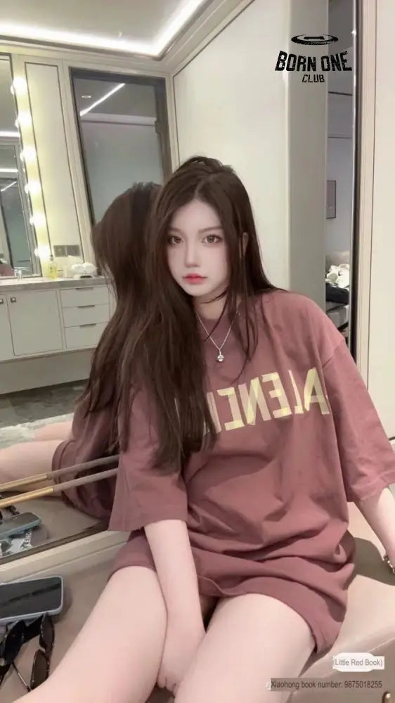 Balenciaga Burgundy Logo T-Shirt Camiseta T-shirt