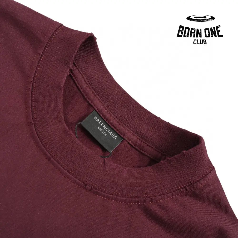 Balenciaga Burgundy Logo T-Shirt Camiseta T-shirt