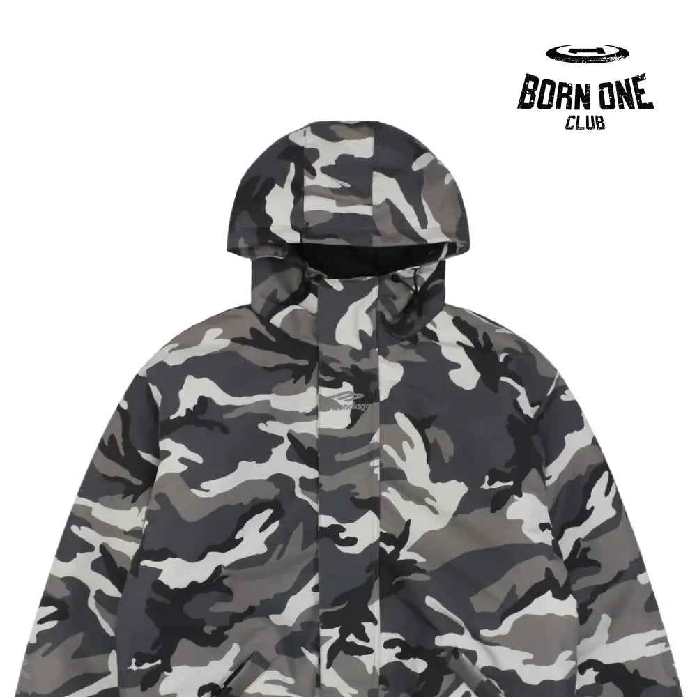 Balenciaga Camo Ski Parka in Grey Camo Jaqueta