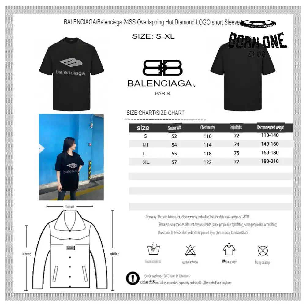 Balenciaga Crystal Logo T-Shirt in Black Camiseta T-shirt