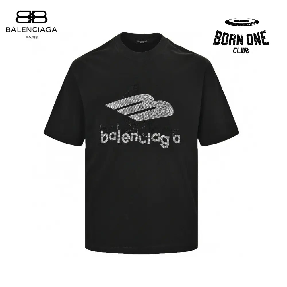 Balenciaga Crystal Logo T-Shirt in Black Camiseta T-shirt