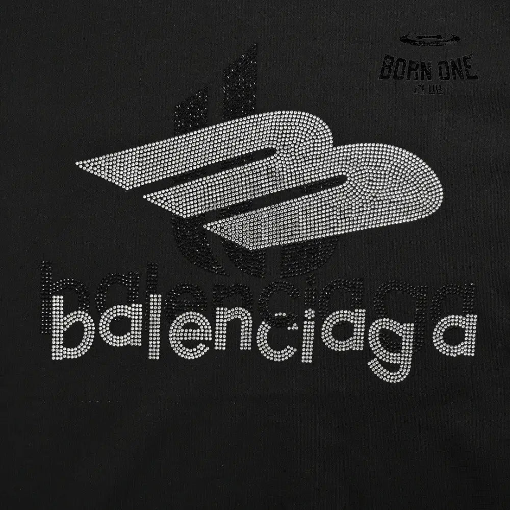 Balenciaga Crystal Logo T-Shirt in Black Camiseta T-shirt