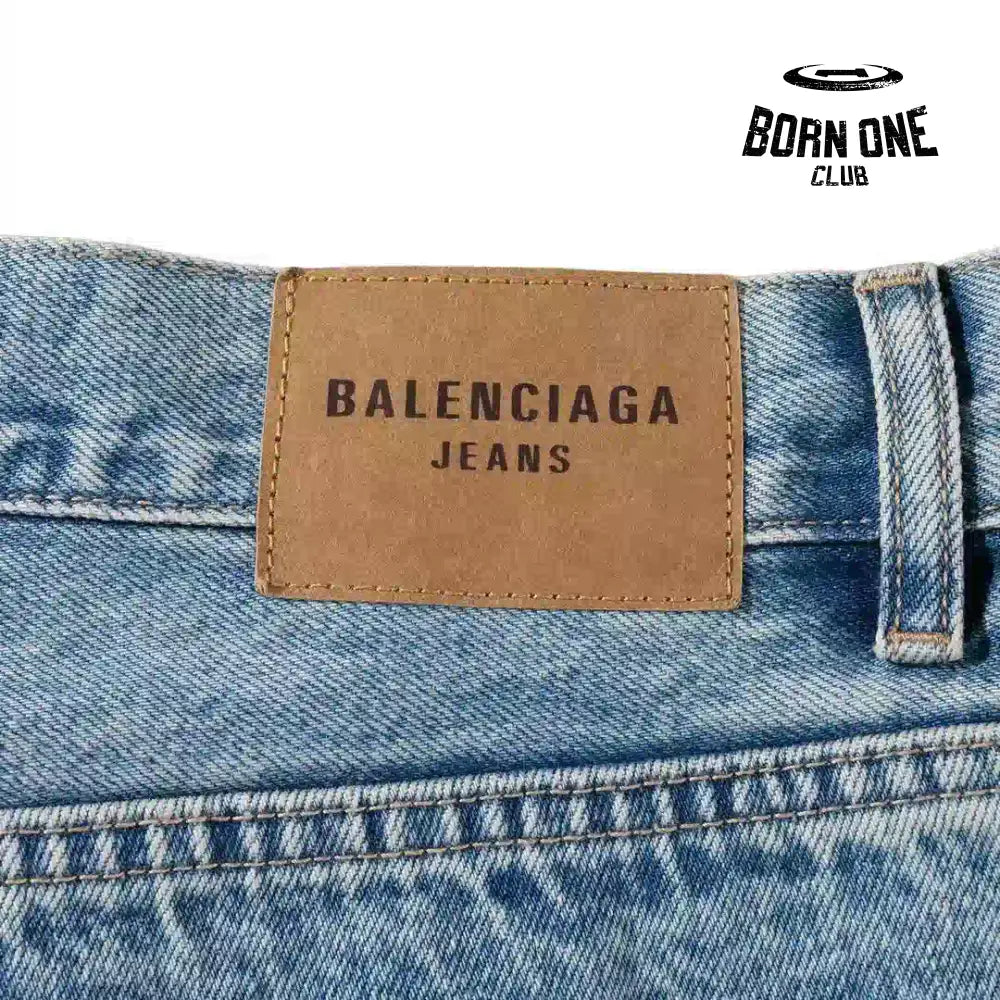 Balenciaga Cut-Up Baggy Pants In Blue Denim Calça Jeans