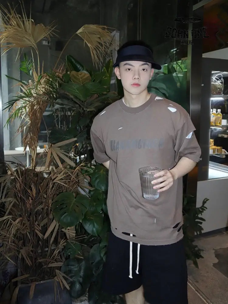 Balenciaga Distressed Logo T-Shirt Camiseta T-shirt