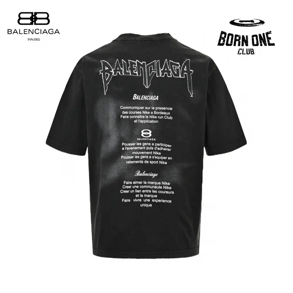 Balenciaga Distressed Logo T-Shirt in Black Camiseta T-shirt