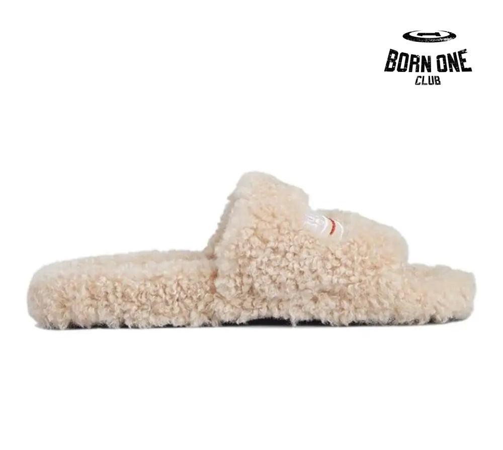 Balenciaga Furry Slide Beige