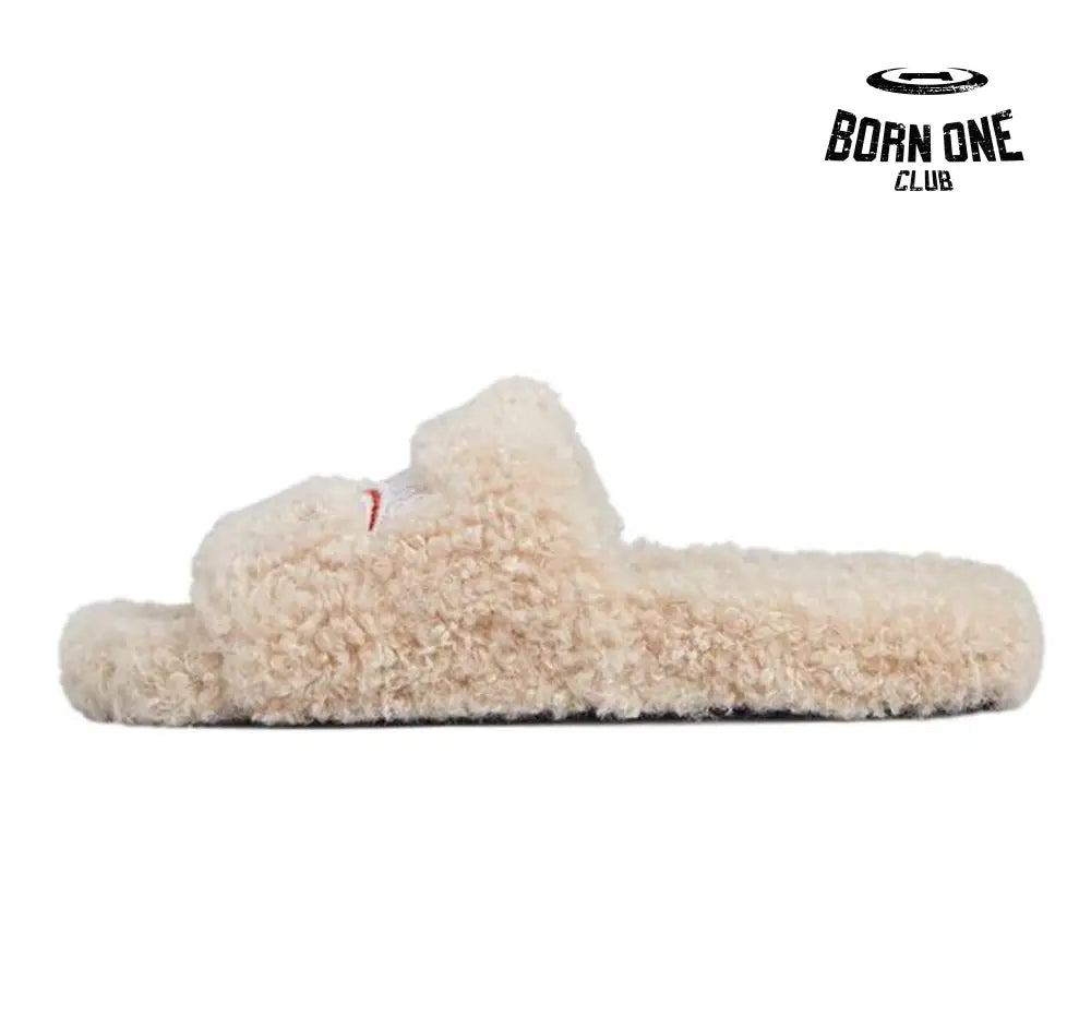 Balenciaga Furry Slide Beige