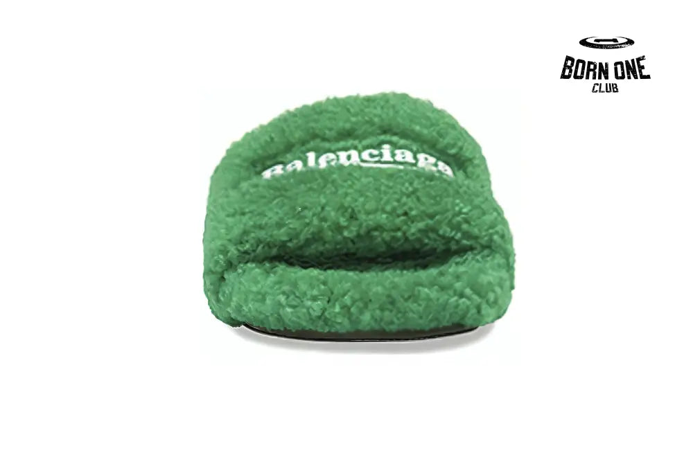 Balenciaga Furry Slide Green