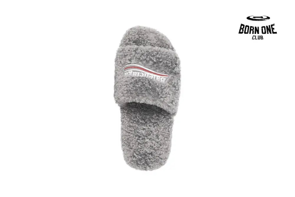 Balenciaga Furry Slide Grey