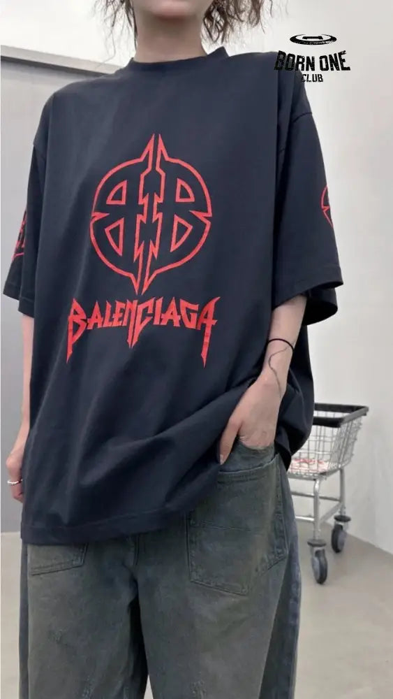 Balenciaga Gothic Logo T-Shirt (Black) Camiseta T-shirt
