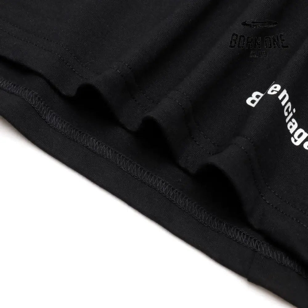 Balenciaga Paris Soccer Long Sleeve Oversized T-Shirt in Black Camiseta