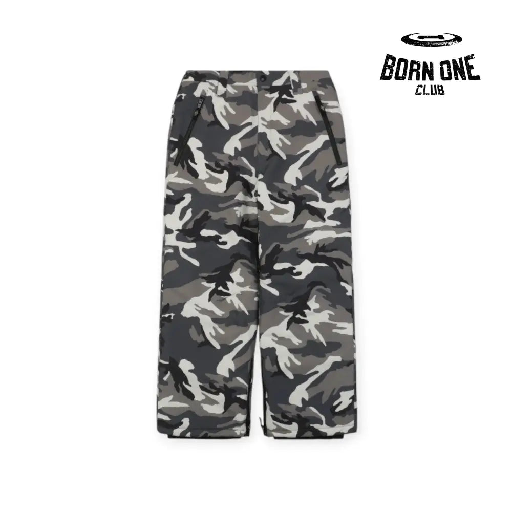 Balenciaga Ski Straight Pants in Grey Camo Calça