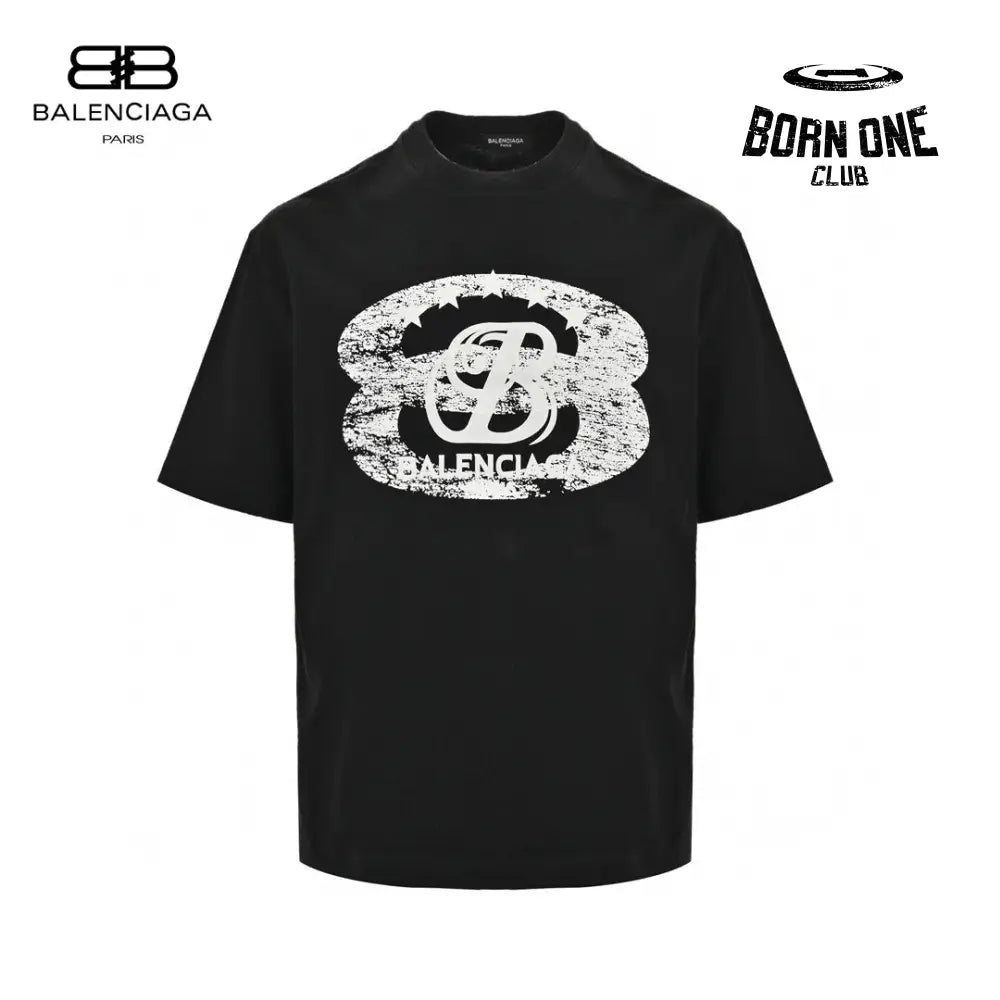 Balenciaga T-Shirt - Distressed Logo Camiseta T-shirt