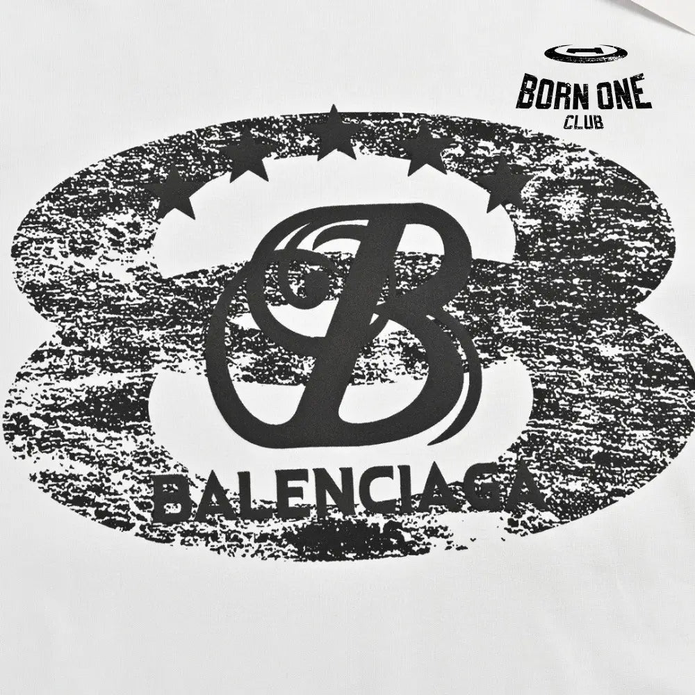Balenciaga T-Shirt - Distressed Logo Camiseta T-shirt