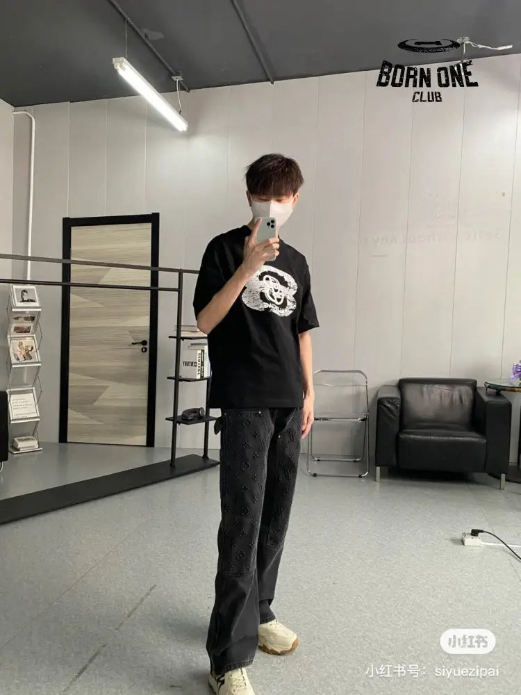 Balenciaga T-Shirt - Distressed Logo Camiseta T-shirt