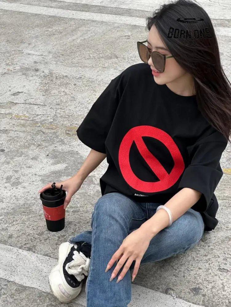 Balenciaga T-Shirt - Prohibition Symbol Camiseta T-shirt