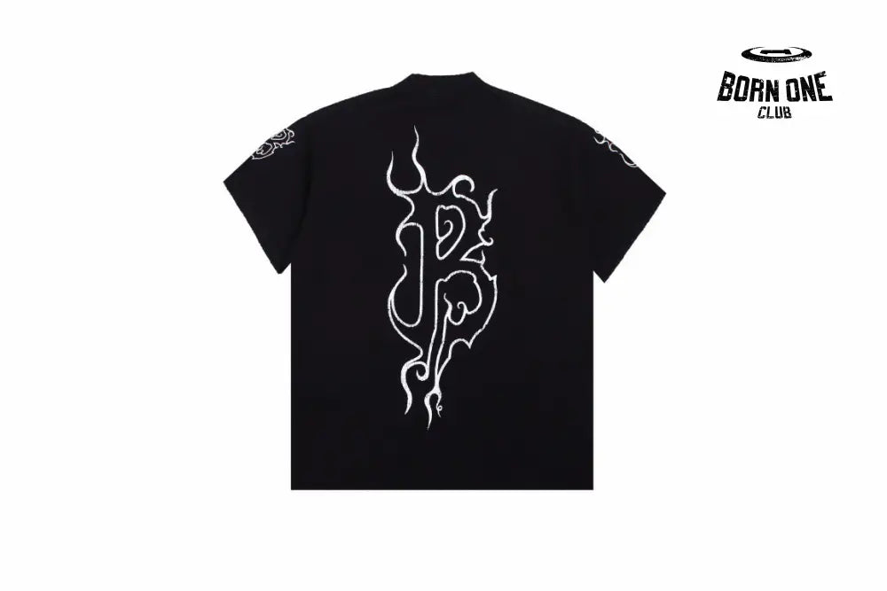 Balenciaga T-shirt with Gothic Flame Logo Camiseta T-shirt