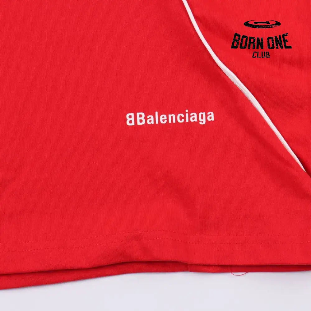 Balenciaga Tokyo Soccer Long Sleeve Oversized T-Shirt Red Camiseta