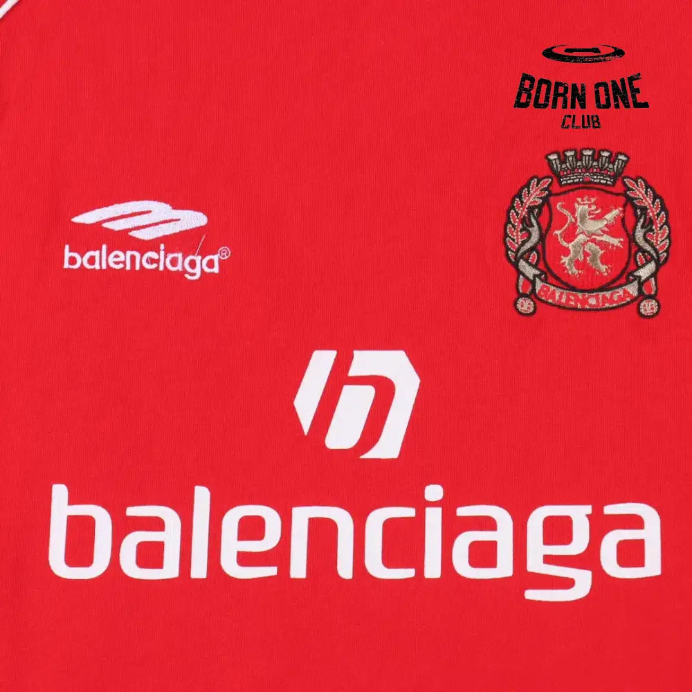 Balenciaga Tokyo Soccer Long Sleeve Oversized T-Shirt Red Camiseta