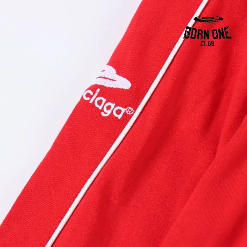 Balenciaga Tokyo Soccer Long Sleeve Oversized T-Shirt Red Camiseta