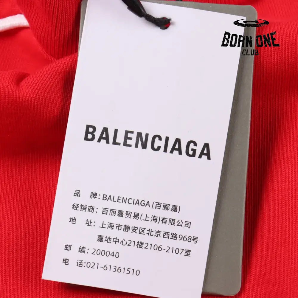 Balenciaga Tokyo Soccer Long Sleeve Oversized T-Shirt Red Camiseta