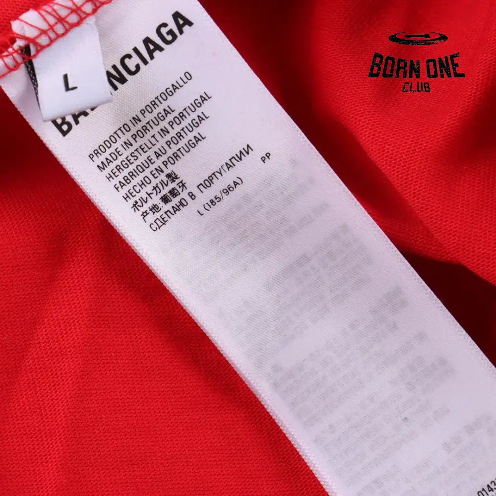Balenciaga Tokyo Soccer Long Sleeve Oversized T-Shirt Red Camiseta