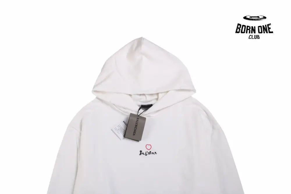 Balenciaga White Be Yourself Hoodie Moletom Sweatshirts