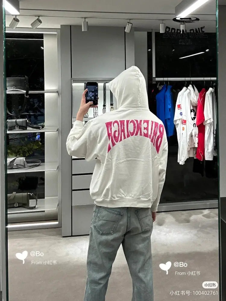 Balenciaga White Hoodie Moletom Sweatshirts