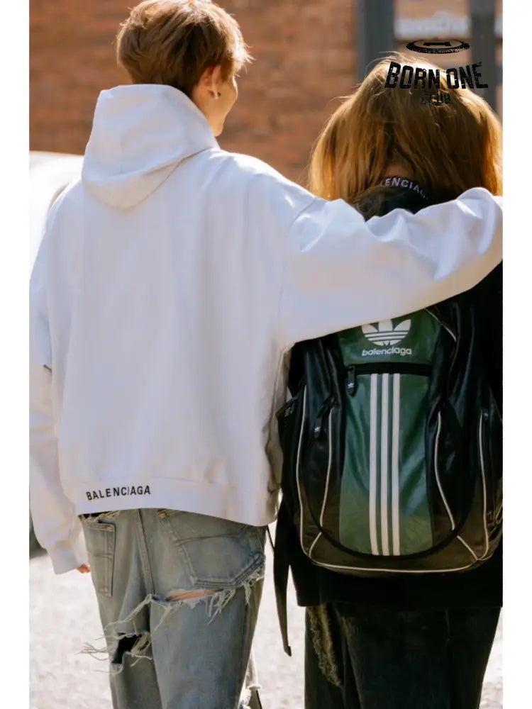 Balenciaga White Hoodie with ’I Love’ Graphic Moletom Sweatshirts