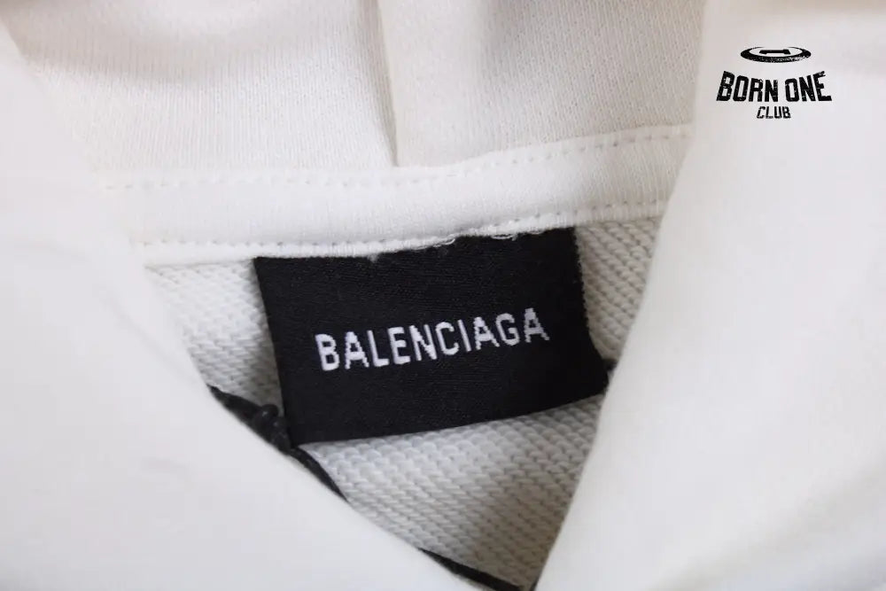 Balenciaga White Hoodie with ’I Love’ Graphic Moletom Sweatshirts