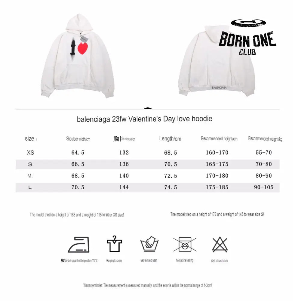 Balenciaga White Hoodie with ’I Love’ Graphic Moletom Sweatshirts