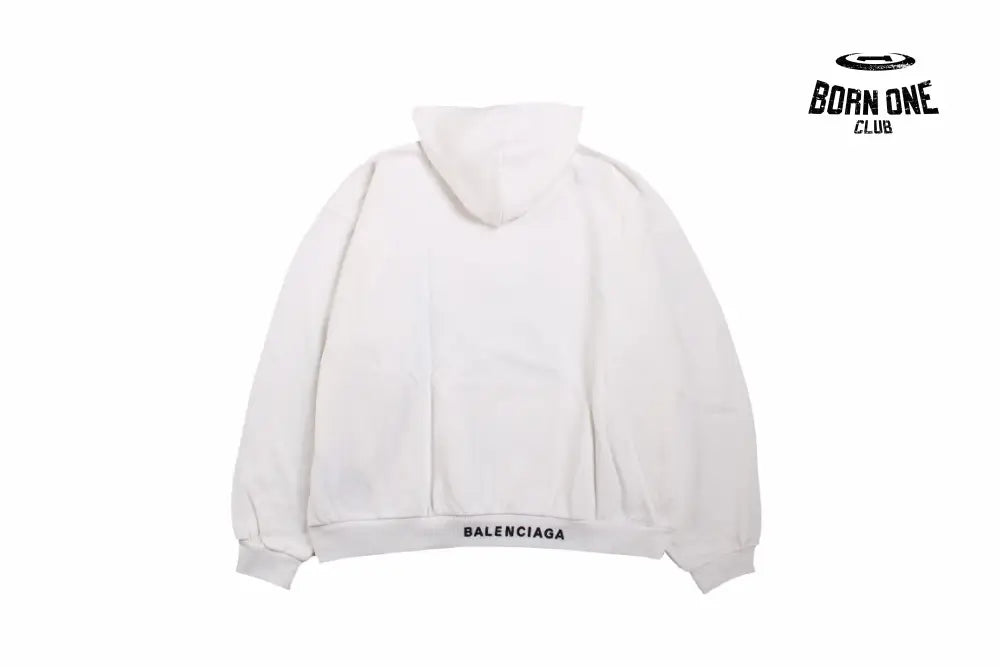 Balenciaga White Hoodie with ’I Love’ Graphic Moletom Sweatshirts