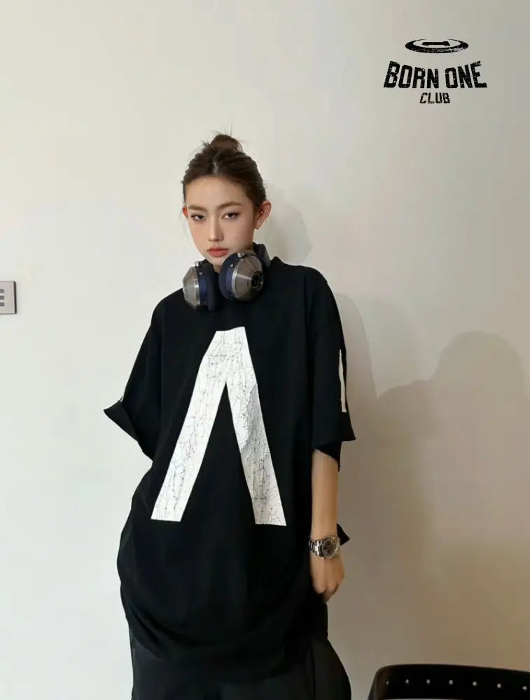 Balenciaga White Logo Graphic T-Shirt (Black) Camiseta T-shirt