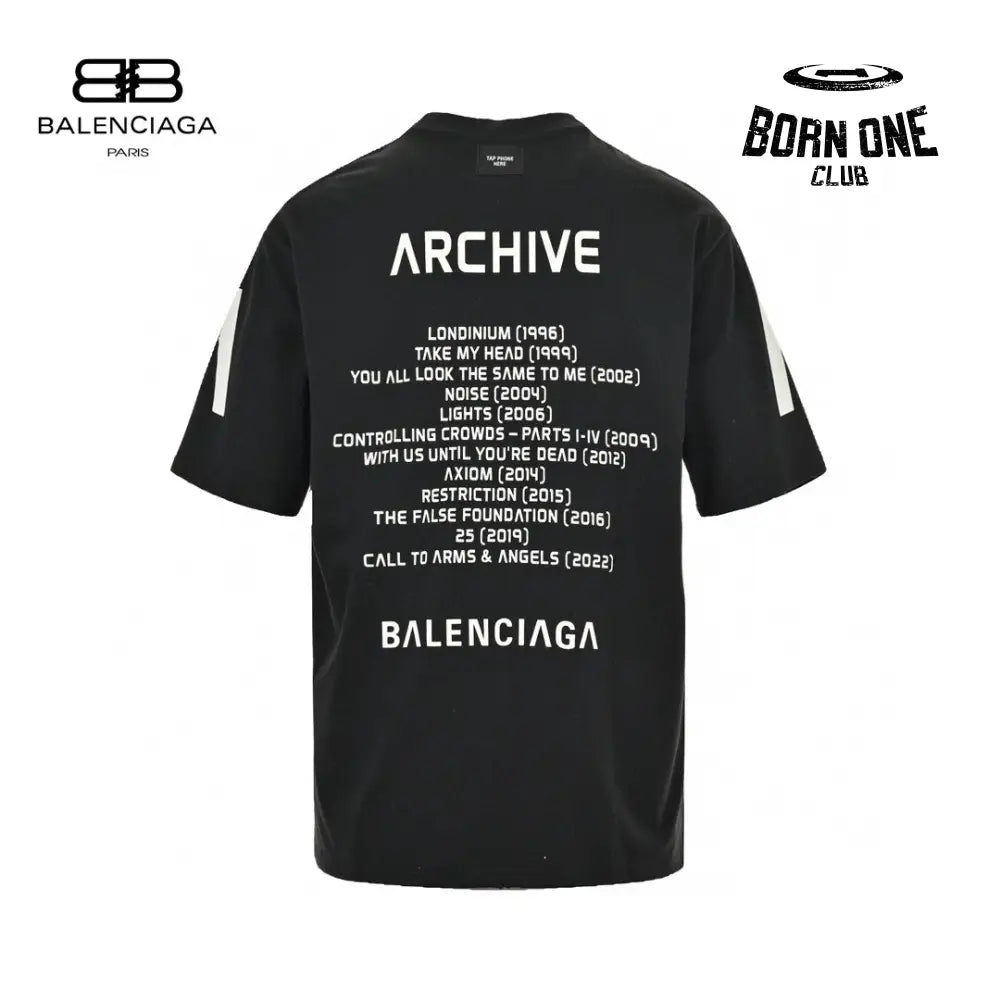 Balenciaga White Logo Graphic T-Shirt (Black) Camiseta T-shirt
