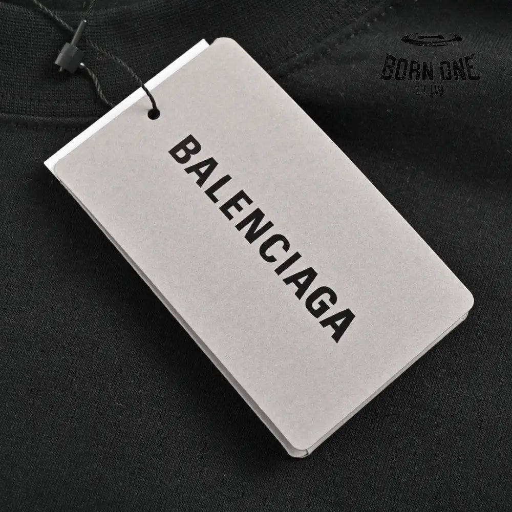 Balenciaga White Logo Graphic T-Shirt (Black) Camiseta T-shirt