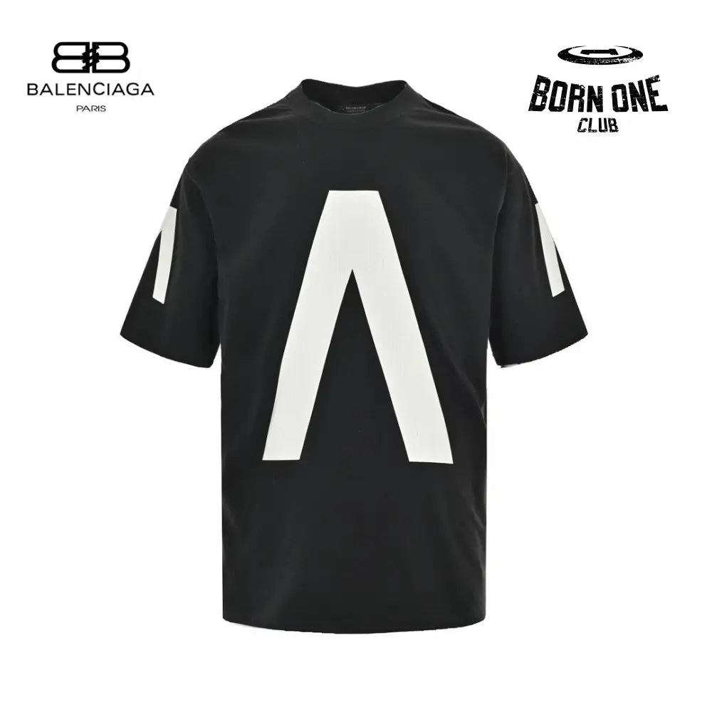 Balenciaga White Logo Graphic T-Shirt (Black) Camiseta T-shirt