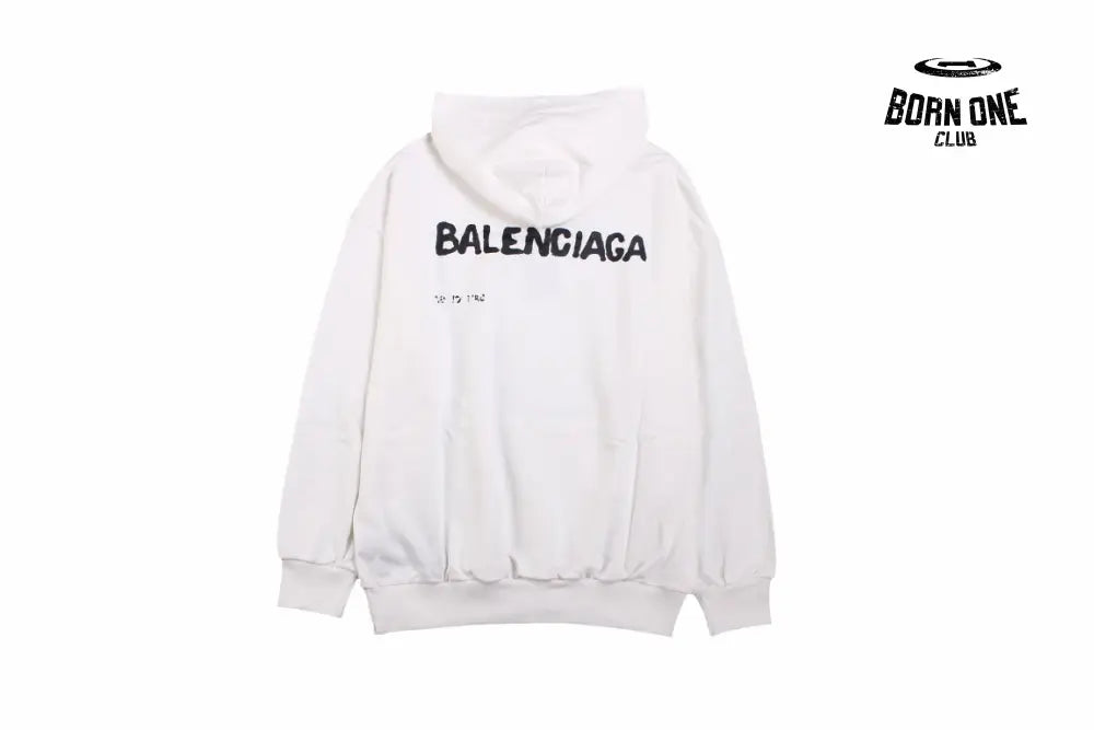 Balenciaga White Logo Hoodie Moletom Sweatshirts