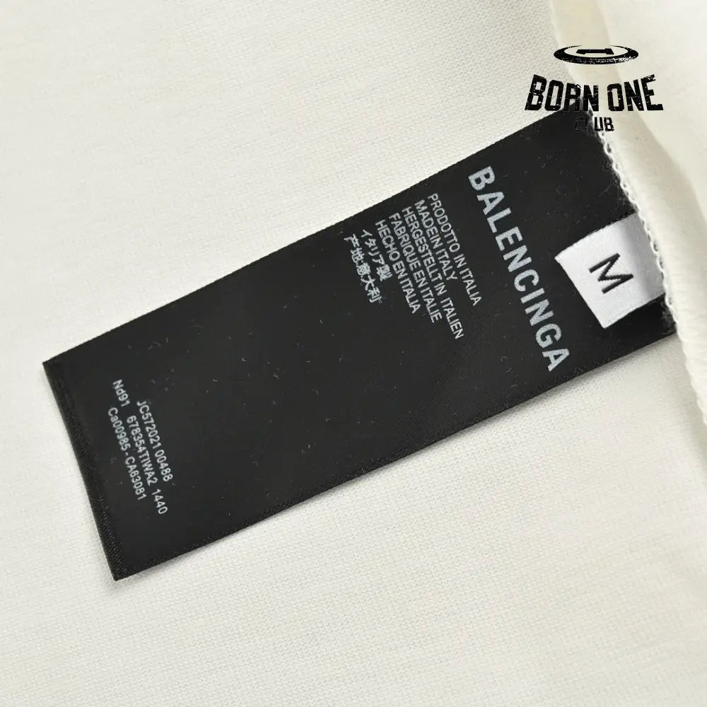 Balenciaga White T-Shirt with Paris Graphic Camiseta T-shirt