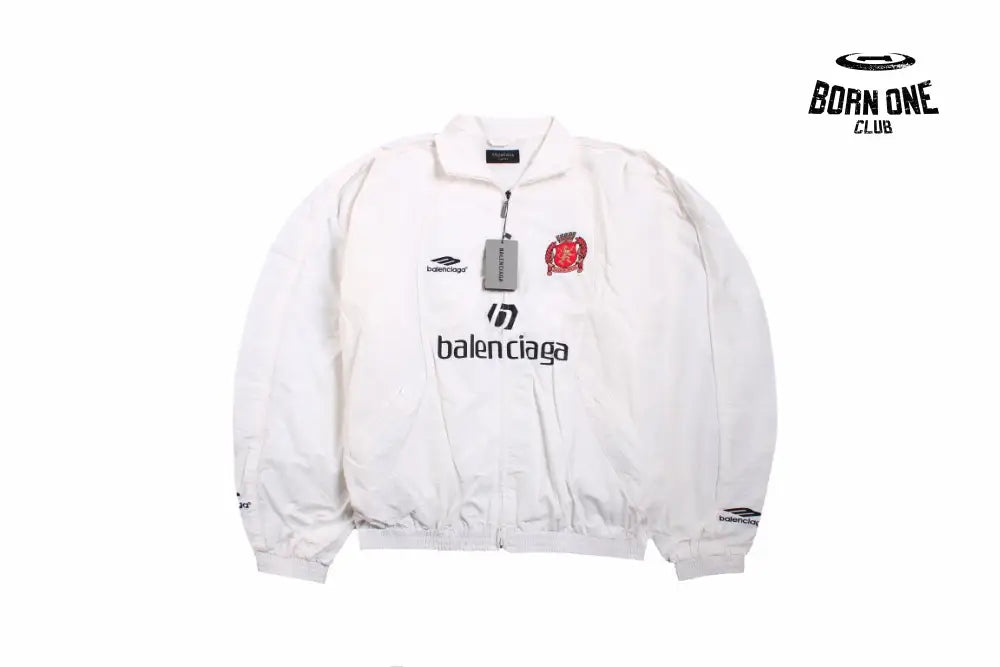 Balenciaga White Zip-Up Track Jaqueta Sweatshirts