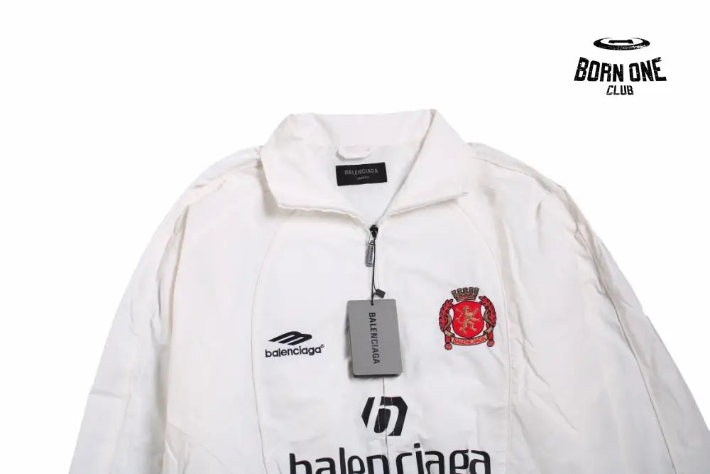 Balenciaga White Zip-Up Track Jaqueta Sweatshirts