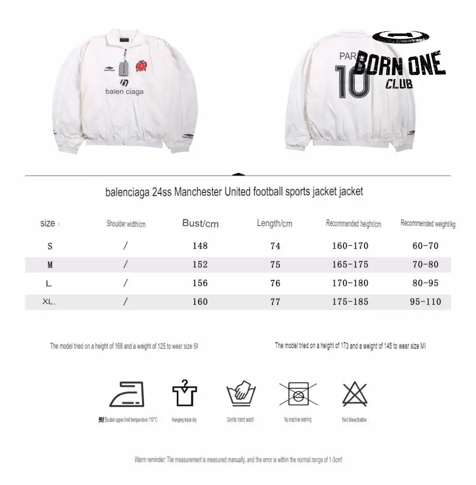 Balenciaga White Zip-Up Track Jaqueta Sweatshirts