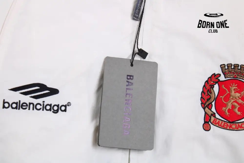 Balenciaga White Zip-Up Track Jaqueta Sweatshirts
