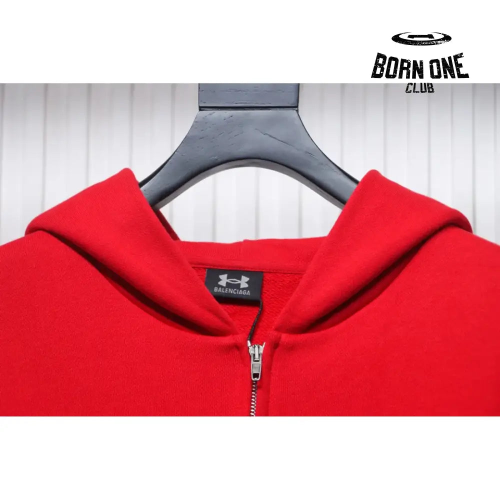 Balenciaga x Under Armour Zip Up Hoodie ’Red/White’ Moletom
