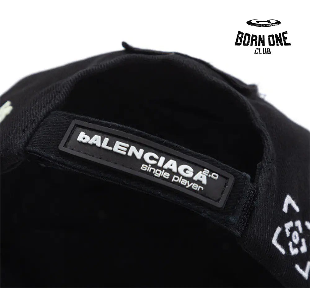 Boné Balenciaga Extreme Paris Cap in Black Ajustável