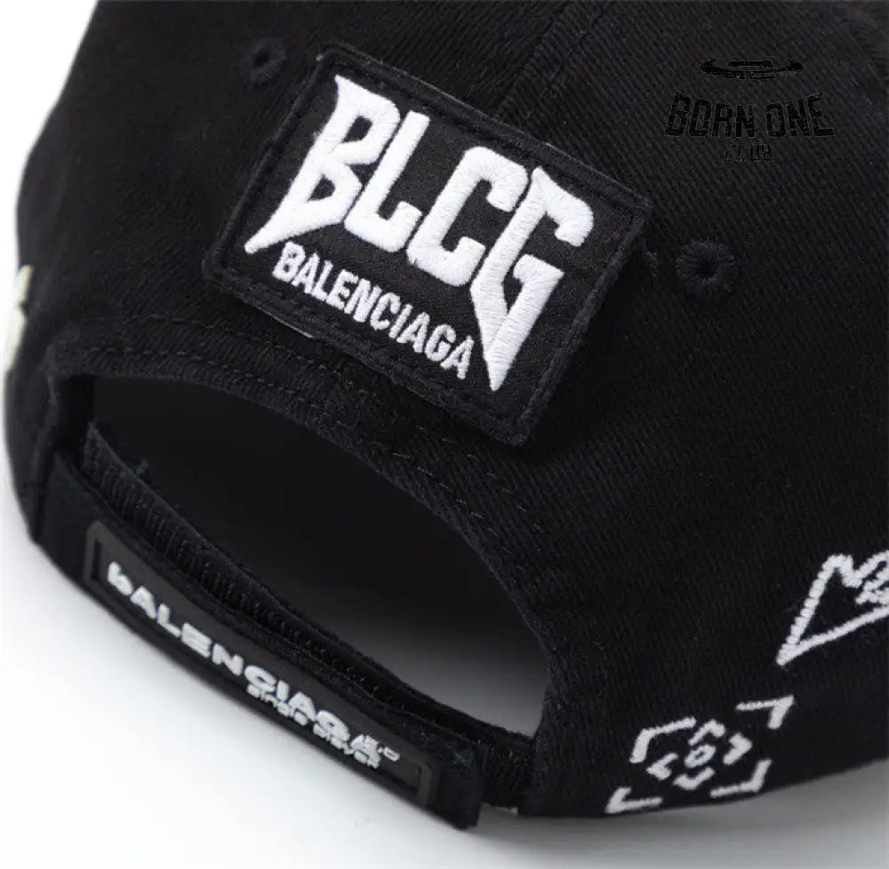 Boné Balenciaga Extreme Paris Cap in Black Ajustável