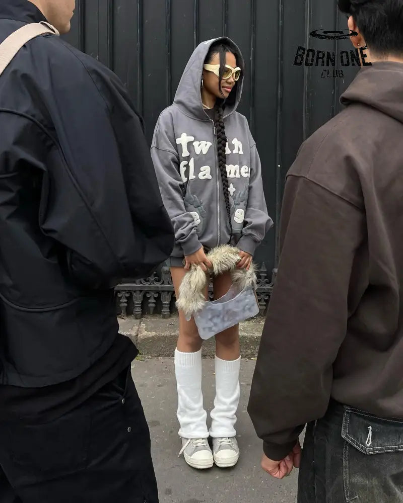 Broken Planet Twin Flames Zip Up Hoodie
