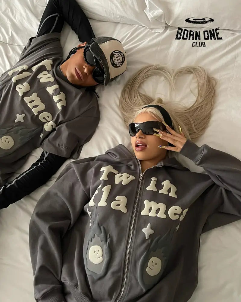 Broken Planet Twin Flames Zip Up Hoodie