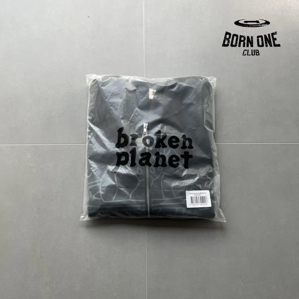 Broken Planet Planet Zip Up Hoodie Grey