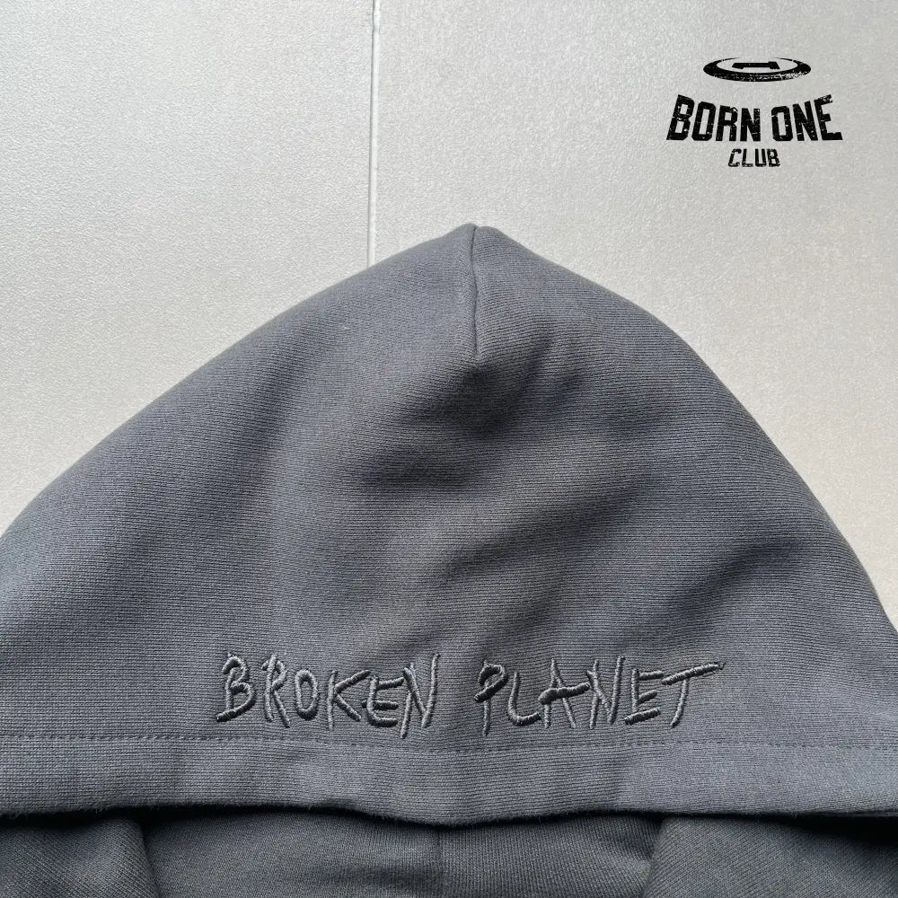 Broken Planet Planet Zip Up Hoodie Grey
