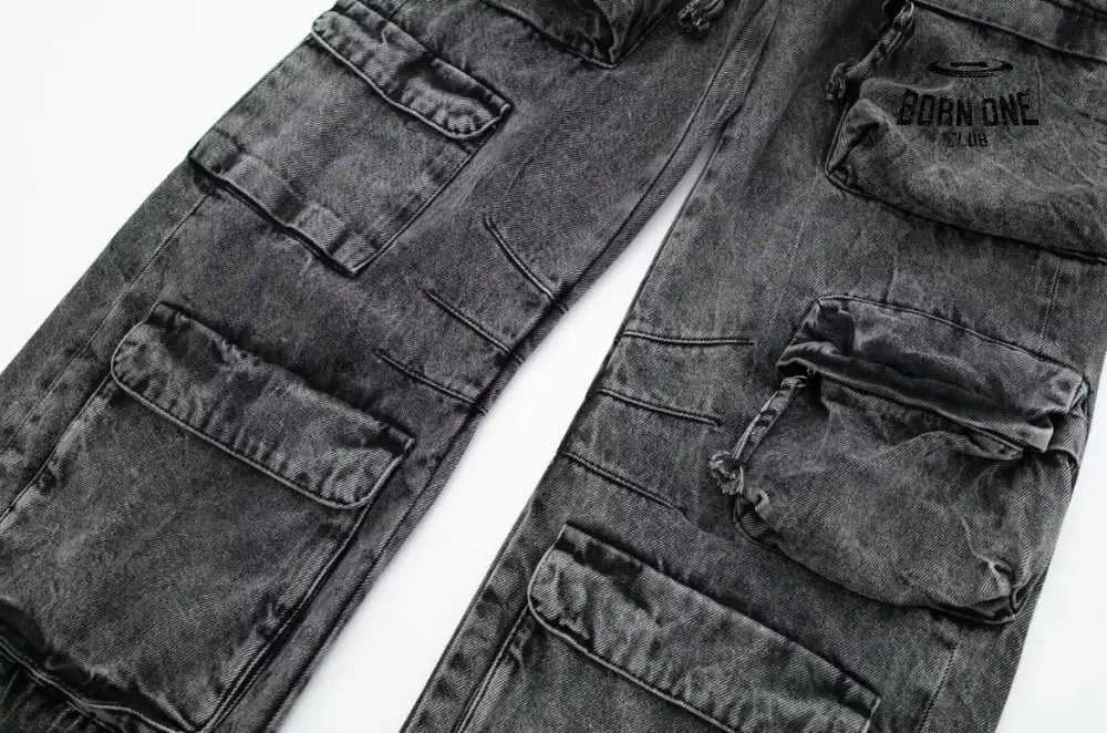 Calça Jeans UTILITY Cargo Com Bolsos